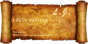 Léh Júlia névjegykártya